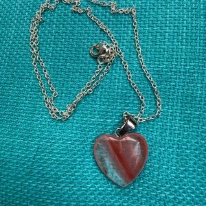 Pink Quartz Heart Pendant Necklace